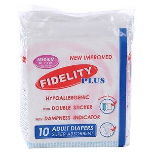 Fidelity Adult Diapers Medium 10 Pieces
