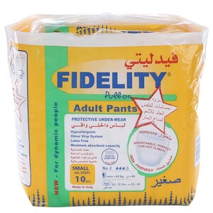 Fidelity Adult Pull On Pants Small 10 Pieces