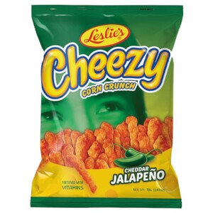 Leslie's Cheezy Corn Crunch Cheddar Jalapeno 70G
