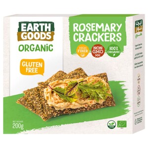 Earth Goods Rosemary Crackers Organic Gluten Free 200G