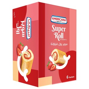 Americana Cake Super Roll Strawberry 60G X6