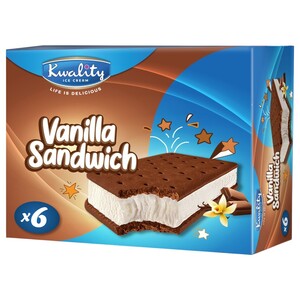 Kwality Ice Cream Vanilla Sandwich 90Ml X6