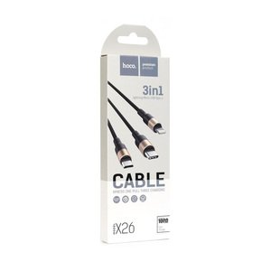 Hoco Xpress Three Charging Cable Blk-Gld