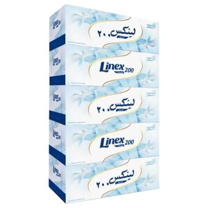 Linex Facial Tissue 200 Sheets X5