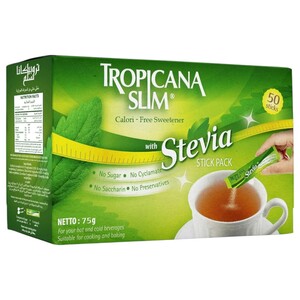 Tropicana Slim Calorie Free Sweetener Stevia Stick 50 Pieces 75G