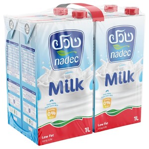 Nadec Long Life Milk Low Fat 1L X4