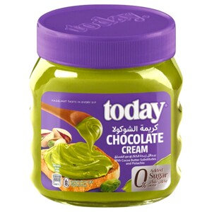 Today Chocolate Cream Spread With Pistachio Zero Sugar Added 350G