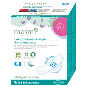 Masmi Pads Natural Cotton Extra Long 8 Pieces