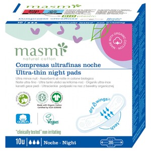 Masmi Natural Cotton Ultra Night Long 10 Pads