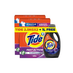 Tide Detergent Lavender 2.5Kg X 2 + Tide Liquid 1L Offer