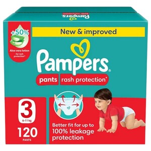 Pampers Baby-Dry Pant Style Diapers With Aloe Vera Size 3 120 Pieces