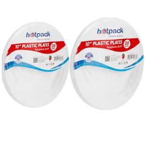 Hot Pack White Plastic Plate 10” 20X2 Offer