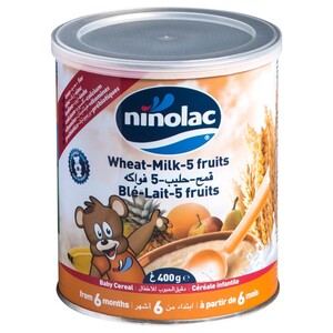 Ninolac Wheat Milk 5 Fruits Tin 400G