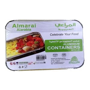 Al Marai Alarabia Aluminium Container With Lids 8389 10 Pcs