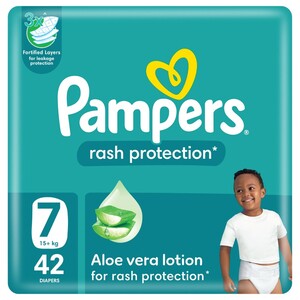 Pampers Diapers Rash Protection Taped Size 7 42 Pieces