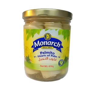 Monarch Palmito Whole Glass Jar 410Ml