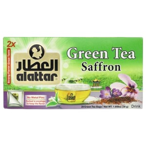 Al Attar Green Tea With Saffron 20 Bags 30G
