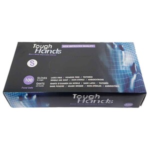 Tough Hands Gloves Nitrile Black Small 100 Pieces