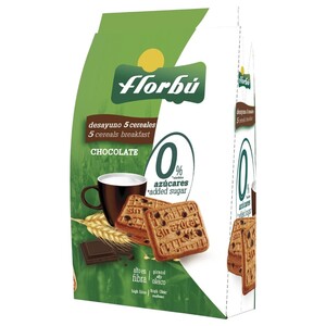 Florbu 5 Cereal Breakfast Biscuits Chocolate Sugar Free 340G