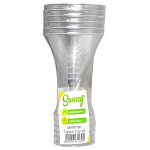 Sunny Plus Martini Crystal Cups 6 Pieces