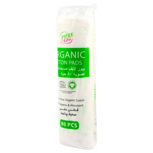 Pure Life Organic Cotton Pads 80 Pieces