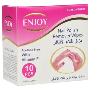 Enjoy Nail Polish Remover Wipes Quick & Gentle Nail Cleanse 10 Sheets