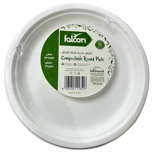 Falcon Eco-Friendly White 26Cm Paper Plates 10 Pieces