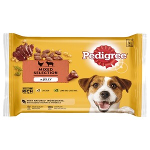 Pedigree Adult Pouch Chicken & Lamb In Jelly 4 Pieces 100G