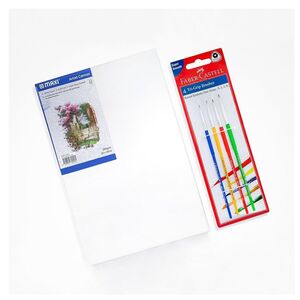 Maxi Canvas Board 20 X 30 Cm (1 Pcs) + Fc Paint Brush