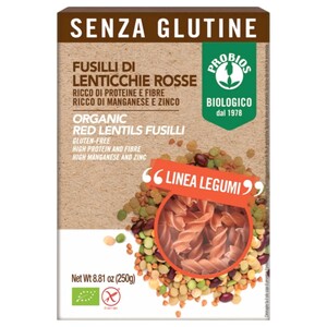 Probios Bio Red Lentils Fusilli Gluten Free 250G