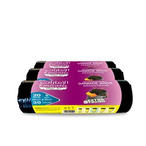 Emirates Royal Drawstring Trash Bag Blck 30Gal 60X90 - 3Pcs