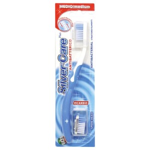 Silver Care Toothbrush Antibacterial Medium + Spare Head Free