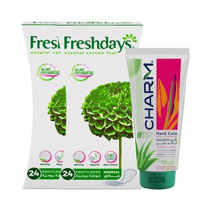 Freshdays Normal Pads 24 Pieces X2 + Hand Cream Free