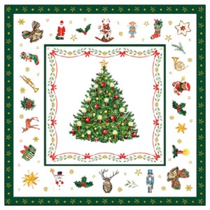 Ambiente Napkin 25 Cm Christmas Evergreen White