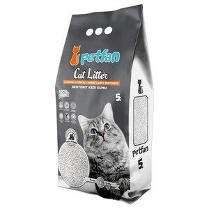 Petfan Bentonite Cat Litter Active Charbon 5L