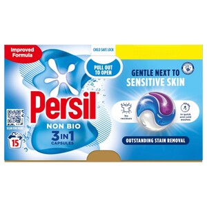 Persil Laundry Detergent 3 In 1 Non Bio 15 Pods