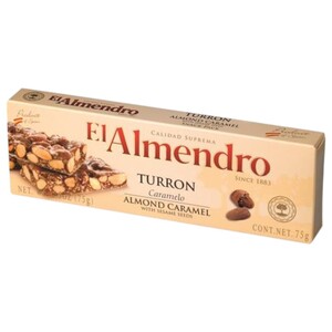 El Almendro Gluten Free Turron Almond Caramel With Sesame Seeds 75G