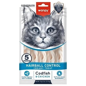 Wanpy Cat Food For Hairball Control Codfish & Chicken 70G