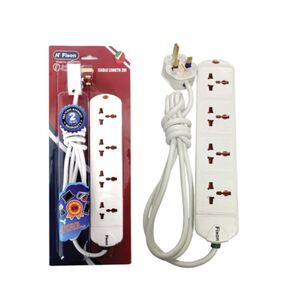 Fixon 4 Way Extention Socket, 2M F2404 White