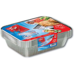 Fun Aluminium Container With Lid 1060Cc+2410C+800Cc 10 Pcs