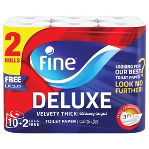 Fine Toilet Paper Deluxe 10+2 Rolls