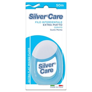 Silver Care Dental Floss Extra Flat Waxed Mint 50M