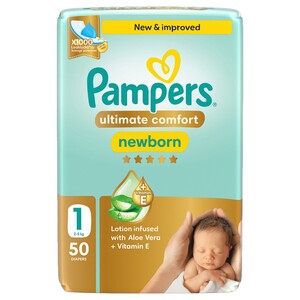 Pampers Ultimate Comfort Diapers Size 1 50 Pieces
