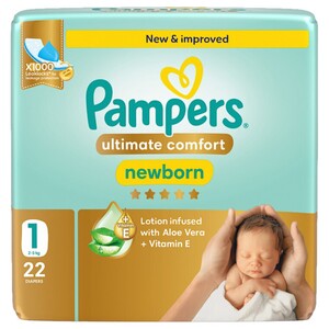 Pampers Ultimate Comfort Diapers Size 1 22 Pieces
