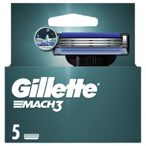 Gillette Mach3 Razor Blades Refills 5 Pieces