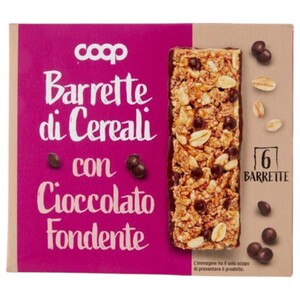 Coop Cereal Bar With Dark Chocolate 21G X6