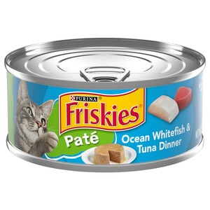 Friskies Cat Food Pate With Ocean Whitefish & Tuna Dinner 156G