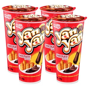 Meiji Yan Yan Biscuit Sticks With Chocolate 50G X4