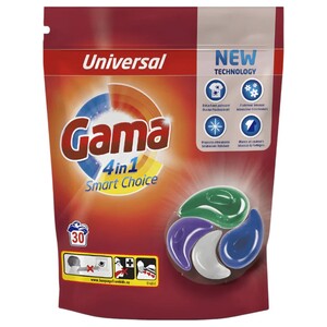 Gama Laundry Detergent 4 In 1 Universal 30 Pods 660G