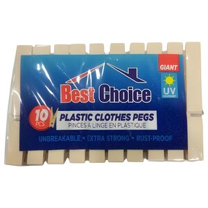 Best Choice Plastic Clothes Pegs 10 Pieces